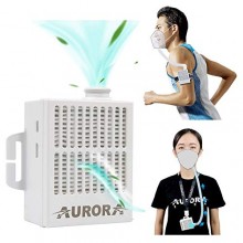 Portable Air Purifier with 12 Pcs Replacement 5-Ply, Rechargeable Reusable Wearable 